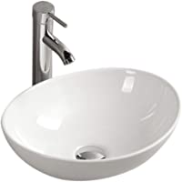 Gimify Lavabos Sobre Encimera Cerámica sin Desbordamiento para el Baño (33x40x14-5cm)
